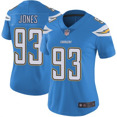 Los Angeles Chargers NFL Football Justin Jones Electric Blue Jersey Women Limited #93 Alternate Vapor Untouchable->youth nfl jersey->Youth Jersey